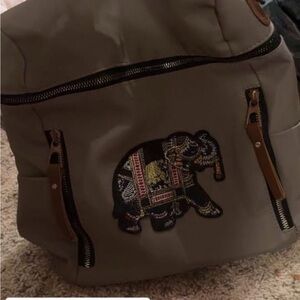 Elephant Embroidered Backpack